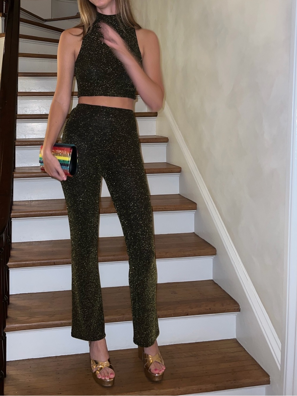 Reformation Sparkly Knit Set, XS